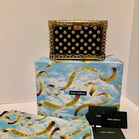 NEW $5195 DOLCE & GABBANA Bag Purse Box Gold - Picture 2 of 8